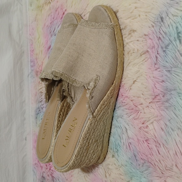 NWOT Lauren Ralph Lauren Carlynda Espadrille Wedge Sandals Sz.8.5 - Picture 4 of 10